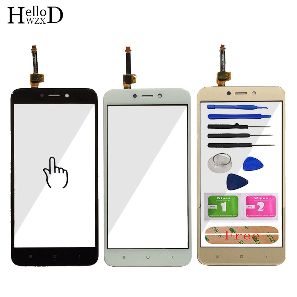 5.0'' Mobile Touch Screen For Xiaomi Redmi 4X Front Touch Glass Screen Glass Digitizer Panel Lens Sensor Tools Free Adhesive