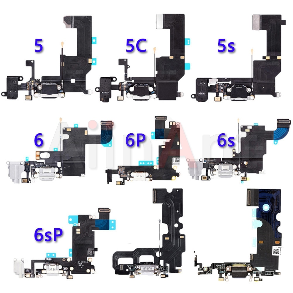 Bottom USB Charger Port Connector Flex For iPhone 5 5s 5c SE 6 6s Plus Dock Charging Flex Cable Replacement
