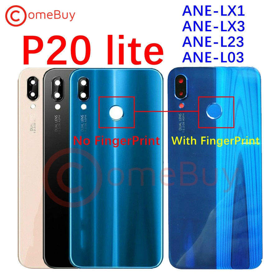 for Huawei P20 Lite Back Battery Cover Rear Glass Panel Door Housing Case For Huawei P20 Lite Battery Cover+Fingerprint Button