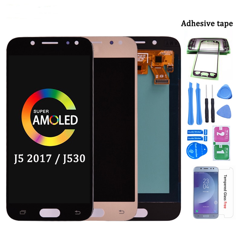 Super Amoled LCD For Samsung Galaxy J5 2017 J530 J530F LCD Display Touch Screen Digitizer Assembly lcd for J5 Pro 2017 J5 Duos