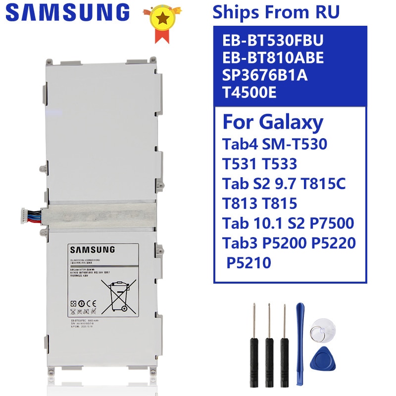 Battery For Samsung Galaxy Tab4 Tab 4 SM-T530 T533 T535 T531 T537 EB-BT530FBU Tab S2 9.7 T815C T813 Tab 10.1 S2 P7500 Tab3 P5200