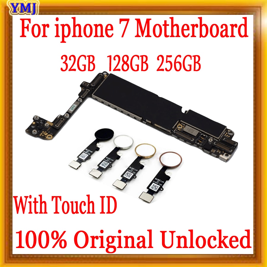 32gb / 128gb / 256gb for iphone 7 Motherboard With Touch ID/Without Touch ID,100% Original unlocked for iphone 7 Logic boards