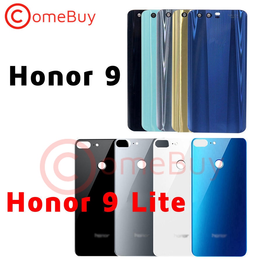 For Huawei Honor 9 Back Battery Glass Cover Rear Housing Door Case Panel For Honor 9 Lite Battery Cover Mobile Phone Replacement