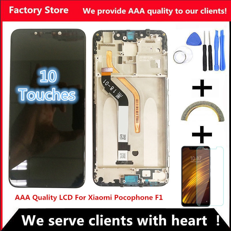 6.18" AAA Quality LCD+Frame For Xiaomi Pocophone F1 LCD Display Screen For POCO F1 LCD Screen Display 2246*1080 Resolution