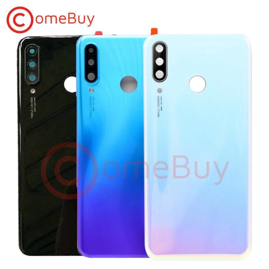 For Huawei P30 Lite Back Battery Cover Nova 4e Rear Glass Door Panel Case For Huawei P30 Lite Battery Cover+Camera Lens Replace