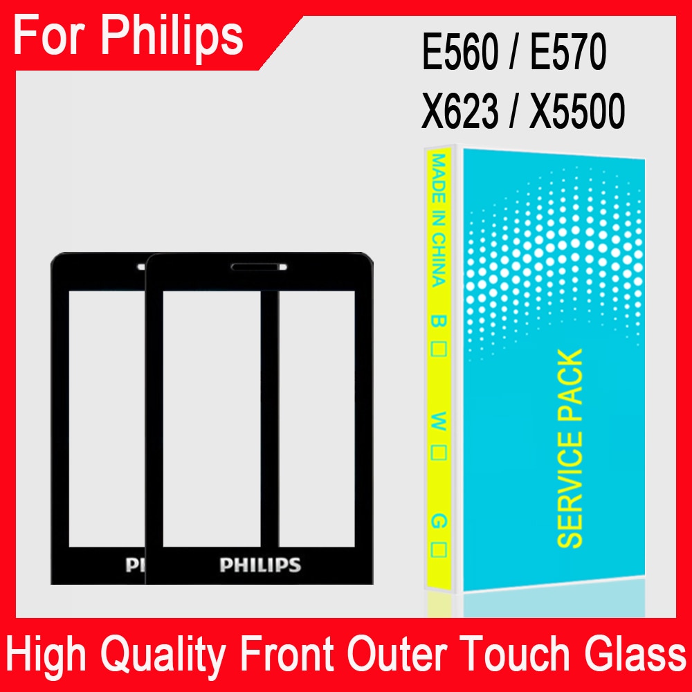 Lens Front Glass For For Philips Xenium E560 E570 E571 X623 X5500 X513 Front Panel Mobile Phone Glass Not Touch Screen Digitizer