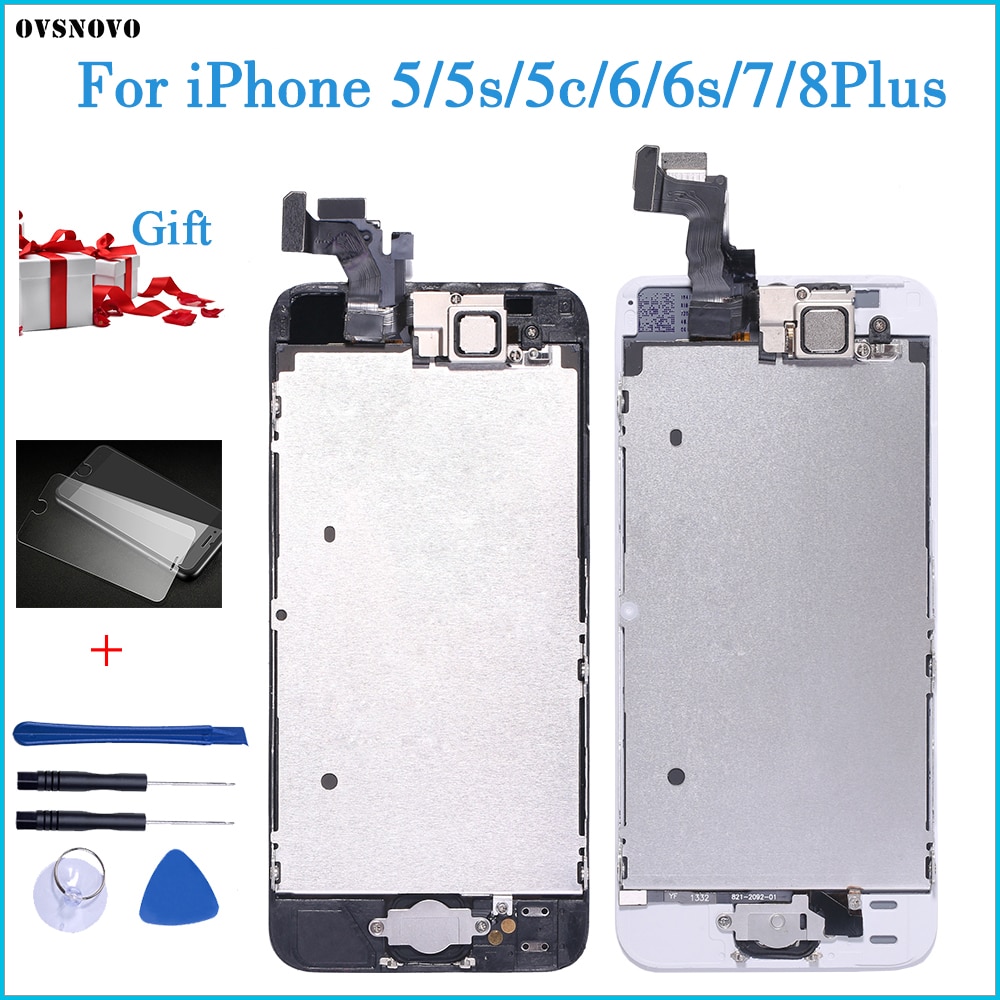 Full Assembly LCD Display for iPhone 5s 6s se 6 Touch Screen Digitizer Replacement with Home Button Front Camera Complete LCD 5C