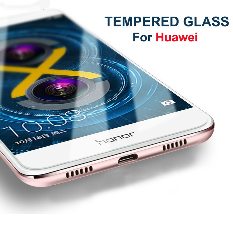 Tempered glass film for huawei P20 P9 P10 P8lite2017 P9lite P10lite HD clear screen protector for honor8 9 honor 9lite honor 8X