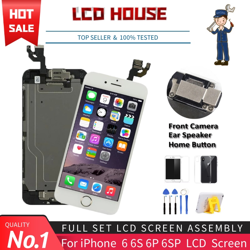 Complete LCD For iPhone 6 6S Plus Display LCD Touch Screen Digitizer Assembly Replacement Full Set Ecran with Home button+Camera