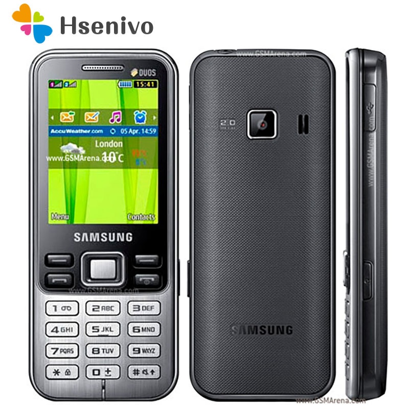 Samsung C3322 Refurbished-Original Unlocked Samsung C3322 GSM Dual Sim Card FM Bluetooth FM Radio Mobile Phone Free Shipping