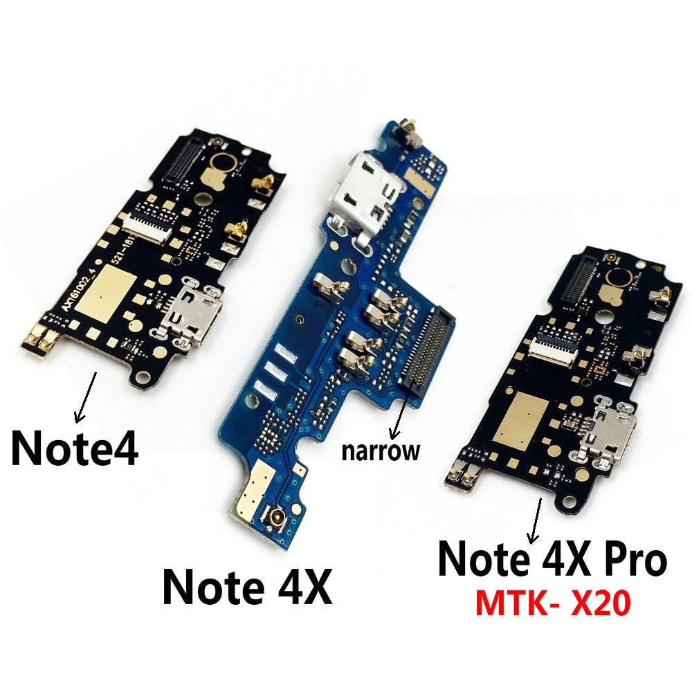 New Microphone Module+USB Charging Port Board Flex Cable Connector Parts For Xiaomi Redmi Note 4 4X 4XPro Global Replacement