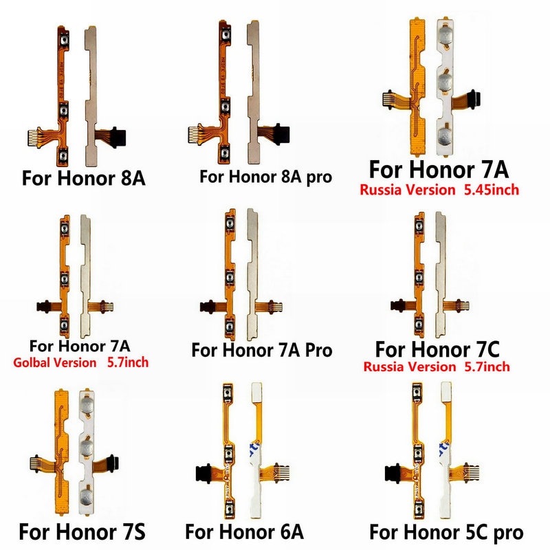 New Power on/off & volume up/down buttons flex cable Replacement for Huawei Honor Play 8A 7A 7C 7X 7S 6A 6C 6X 5C Pro