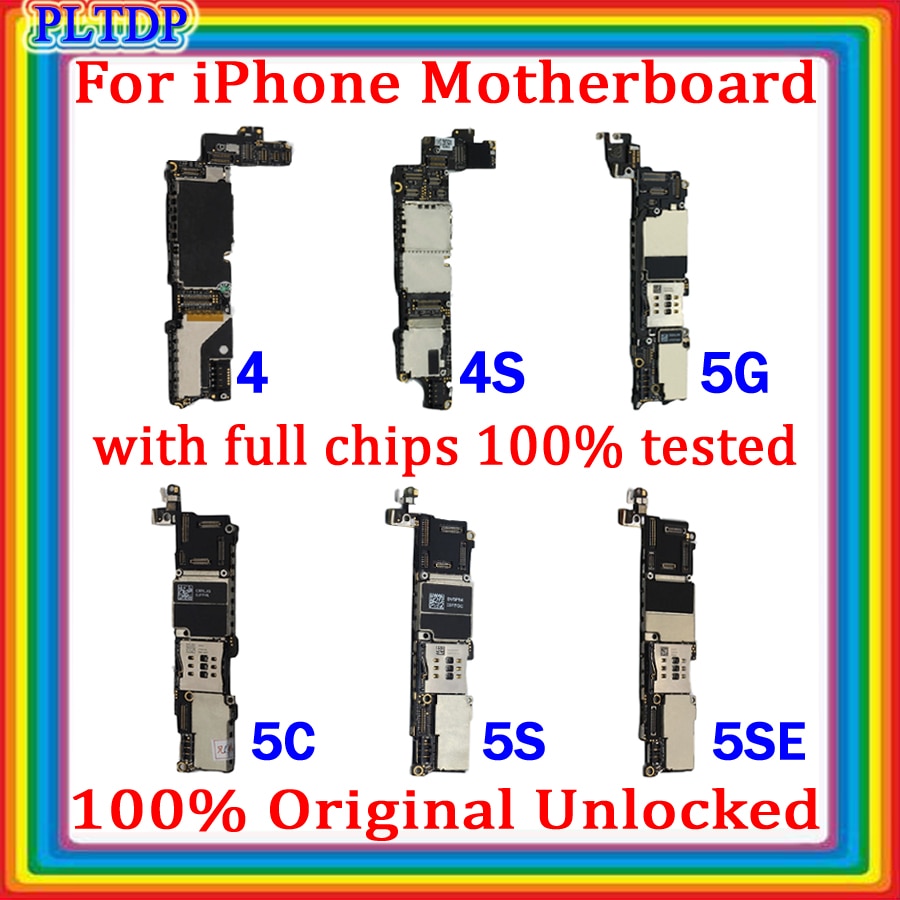 Free iCloud For iphone 4 4s 5 5c 5s 5se Motherboard ,100% Original Unlocked For iphone 5S 5SE No Touch ID logic board Tested