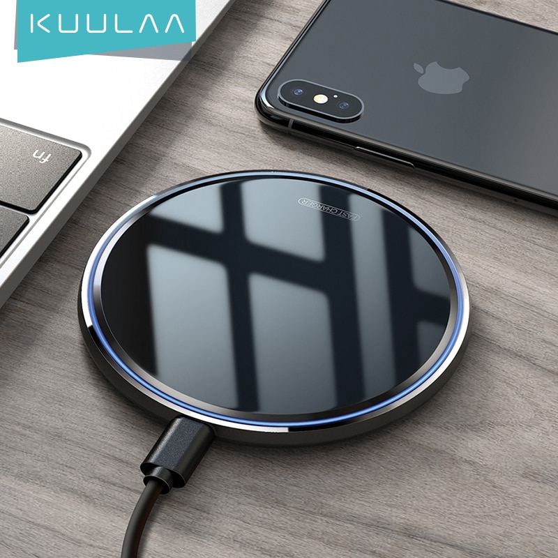 KUULAA 15W Wireless Charger For iPhone X/XS Max XR 8 Plus Mirror Qi Wireless Charging Pad For Samsung S9 S10+ Note 9 8