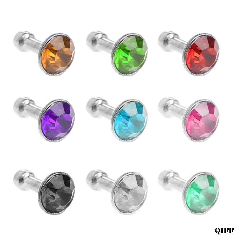 Drop Ship&Wholesale Round Glittering Rhinestone 3.5mm Anti Dust Plug Earphone Stopper For Smart Phone APR29