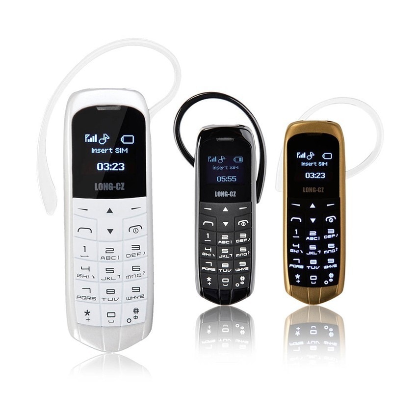 Long-CZ J8 mini mobile Phone bluetooth earphone Dialer phones with Hands Free Support FM Radio single SIM GSM cell phone