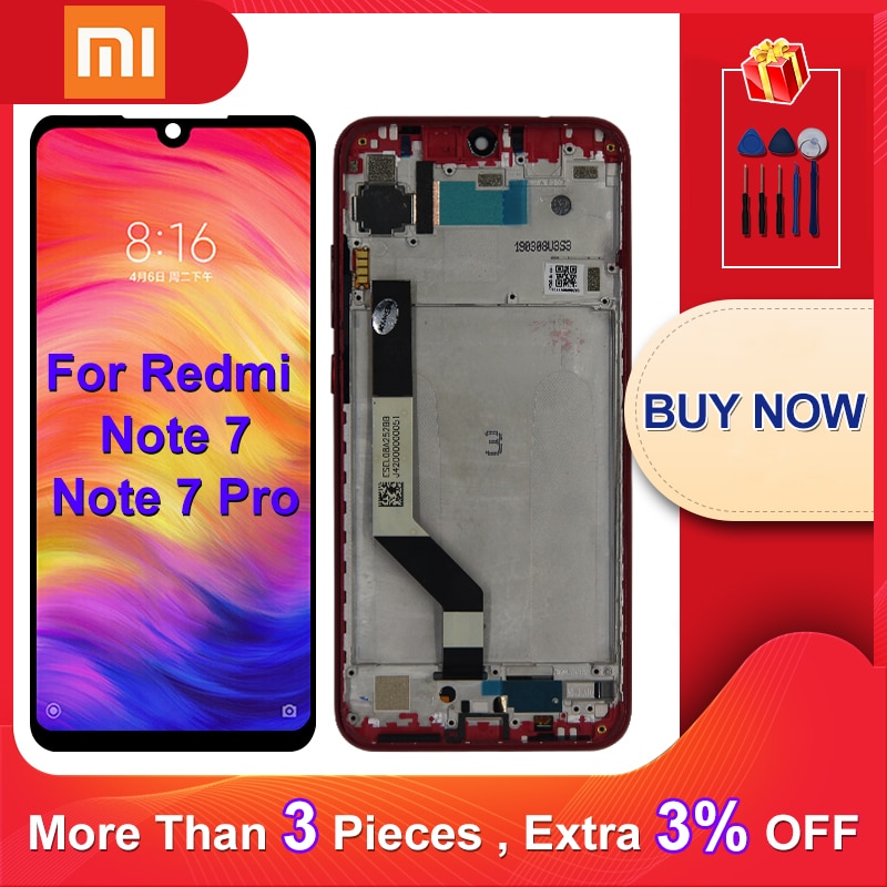 10 Touch Original For Xiaomi Redmi Note 7 Display LCD Touch Screen For Redmi Note 7 Pro LCD Replacement Parts With Frame