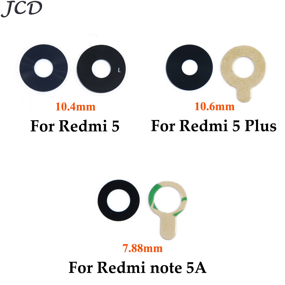 JCD Rear Back Camera Glass Lens Cover with Sticker for Xiaomi Redmi 5 5 Plus 5Plus for Redmi note 5A Phone Housing Spare Parts