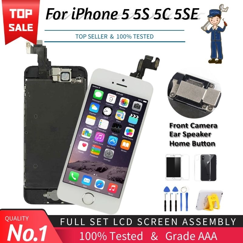 AAA Display for iPhone 5 5C 5S 5SE LCD Display Full Assembly LCD Touch Screen Digitizer Full Replacement Pantalla+Button+Camera