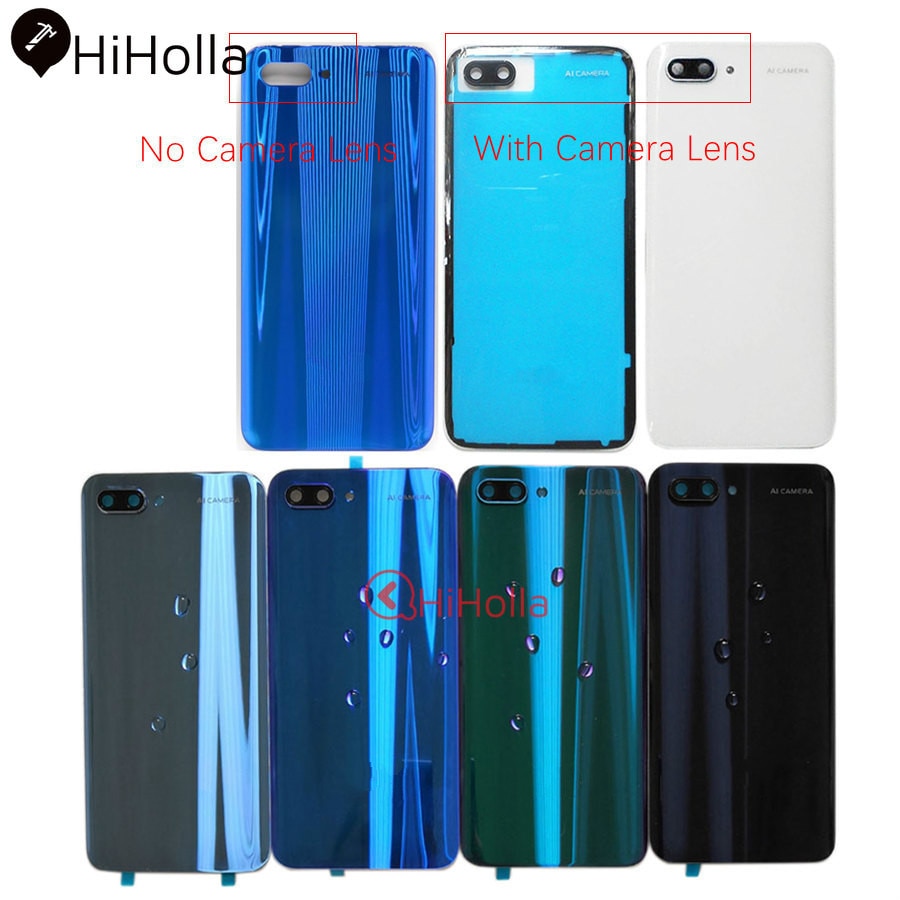 Back Glass For Huawei honor 10 Back Battery Cover Housing+Rear Camera Lens For Honor 10 Battery Door Cover COL-L29 Replacement