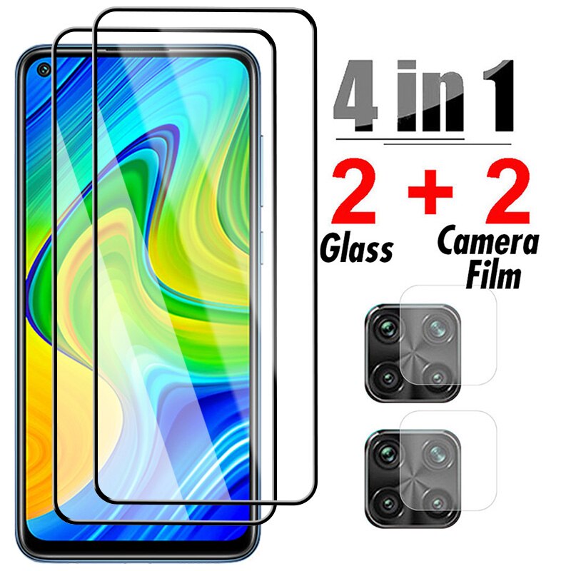 4in1 Protective Glass For Xiaomi Redmi Note 9 7 8 Pro 9S 9T 8T Camera Screen Protector For Redmi 9 9T 9A 9C 8 8A 7 7A Glass