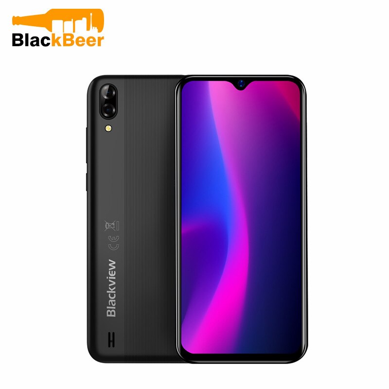 Blackview A60 3G Mobile Phone Android 8.1 Smartphone Quad Core 4080mAh Cellphone 2GB 16GB 6.088 Inch 19.2:9 Screen Dual Camera