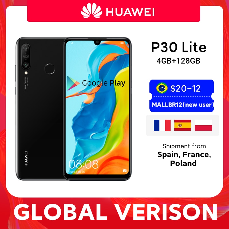 In stock Global Version Huawei P30 Lite 4GB 128GB Smartphone 6.15 inch Kirin 710 Octa Core Mobile Phone Android 9.0 CellPhone