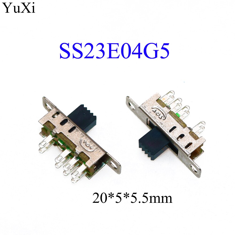 YuXi SS23E04 Double Toggle Switch SS23E04G5 8 Pins 3 files 2P3T DP3T Handle high 5mm small slide switch