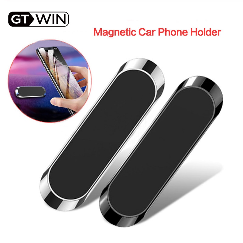 GTWIN Magnetic Car Phone Holder Dashboard Mini Strip Shape Stand For iPhone Samsung Xiaomi Metal Magnet GPS Car Mount for Wall