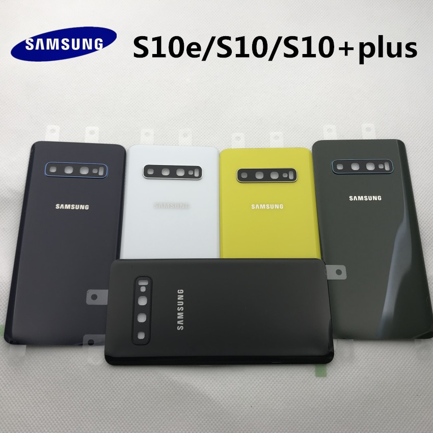 Original SAMSUNG S10 Back Battery Cover For Samsung Galaxy S10 G970 G970F S10+plus G975 G975F S10e G973 Back Rear Glass Case