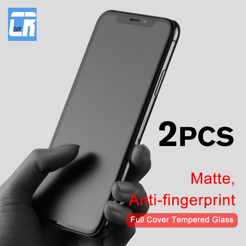 2Pcs No Fingerprint Matte Tempered Glass for iPhone 11 12 XS Max Pro Screen Protector for iPhone X XR 6S 7 8 Plus Frosted Glass
