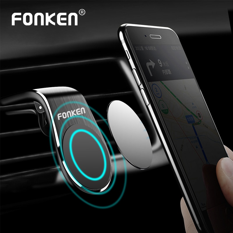 FONKEN Magnetic Car Phone Holder Air Vent Clip Mount Stand for iPhone X 11 12 Pro Huawei Samsung Xiaomi Mobile Magnet Support