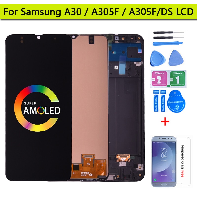 Super Amoled For Samsung GALAXY A30 LCD Display with Touch Screen Digitizer Assembly A305/DS A305FN A305G A305GN A305YN LCD