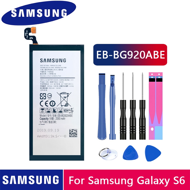 Samsung Original Phone Battery EB-BG920ABE For Samsung GALAXY S6 SM-G920 G920F G920i G920A G920V G9200 G9208 G9209 2550mAh