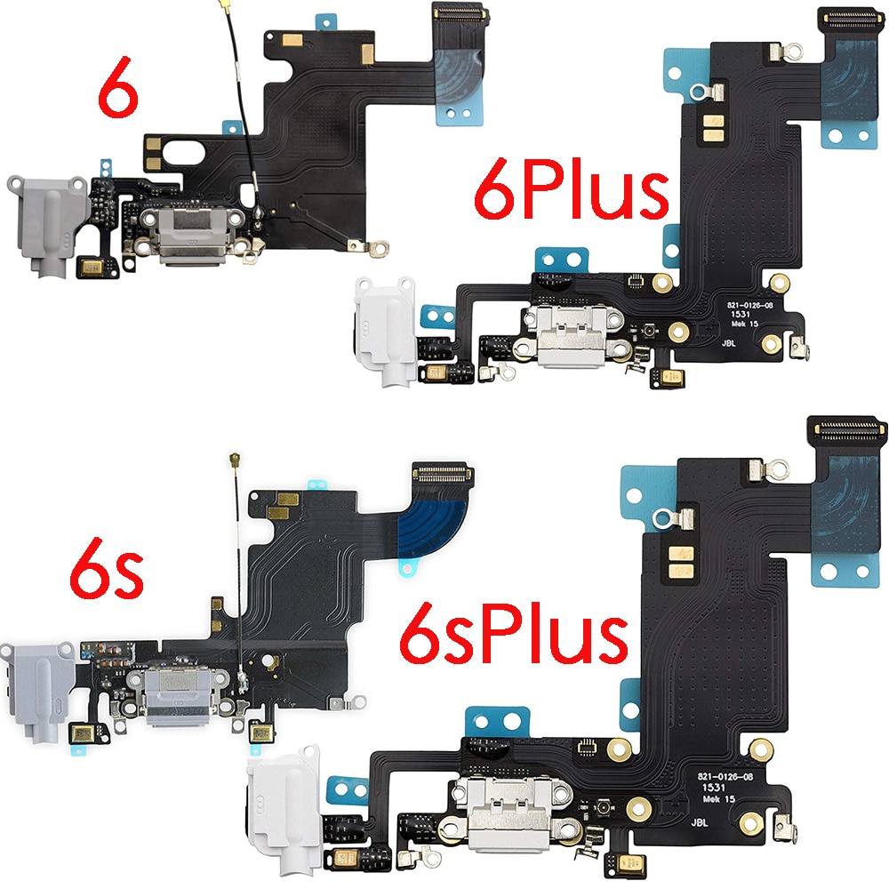 USB Charging Port Dock Connector Flex Cable + Microphone + Headphone Audio Jack Replacement Part For iPhone 6G 6Plus 6s Plus