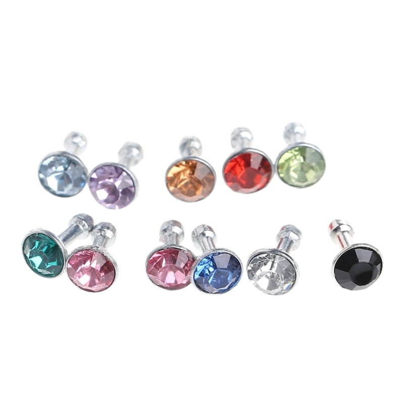 Round Glittering Rhinestone 3.5mm Anti Dust Plug Earphone Stopper For Smart Phone Dropshipping