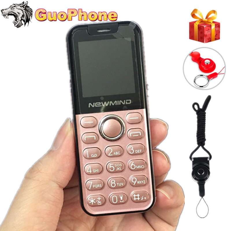 Newmind K2 Mini Push Button Mobile Phone Dual Sim Camera FlashLight 1.44" Hands Telephone MP3 Smallest China Cheap CellPhone