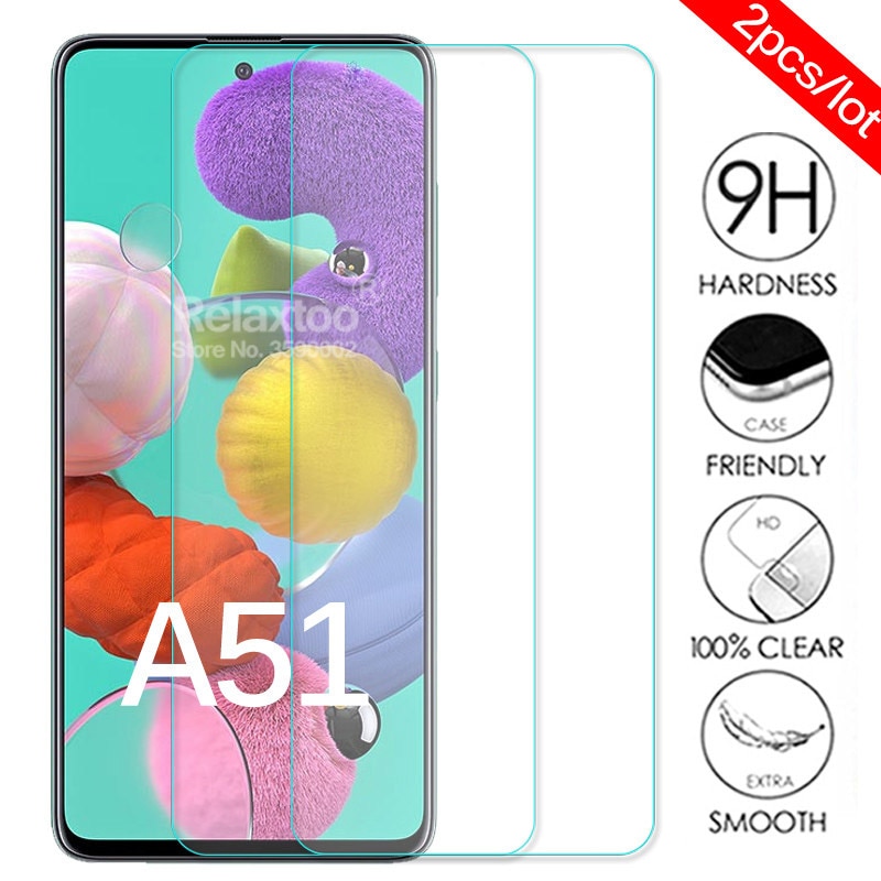 2pcs/lot protective Glass For samsung a51 screen protector on the For samsung Galaxy a51 2019 sm a515F a 51 tempered glass Film