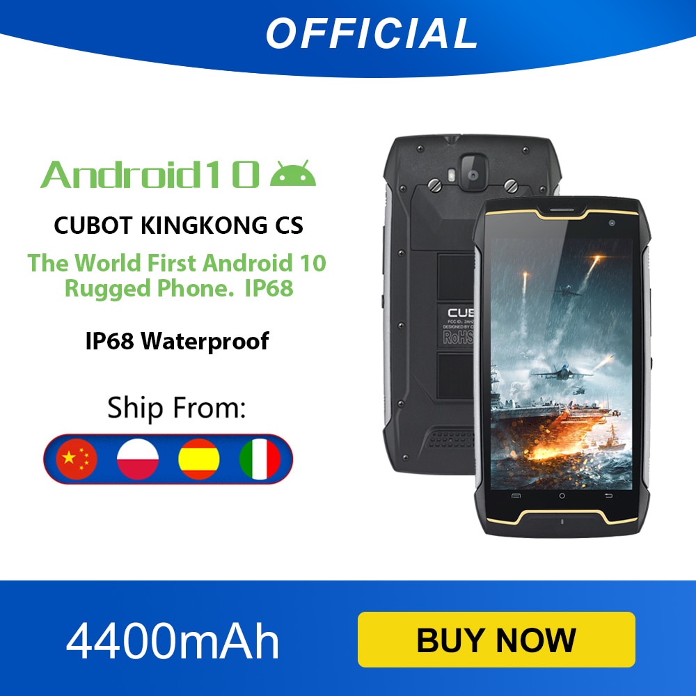 Cubot KingKong CS Android 10 IP68 Waterproof Smartphone 5 Inch 4400mAh Face ID Dual SIM Card Telephone Rugged Phone King Kong CS