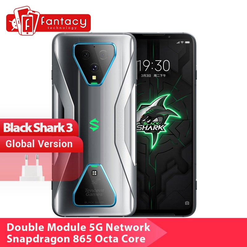 Global Version Black Shark 3 5G Snapdragon 865 8GB 128GB Game Phone Octa Core 64MP Triple AI Cameras 65W 4720mAh