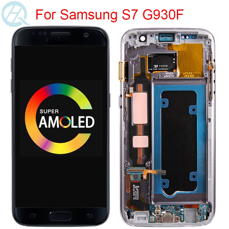 Original G930F Display For Samsung Galaxy S7 G930F LCD With Frame 5.1" S7 SM-G930F Display LCD Touch Screen Parts