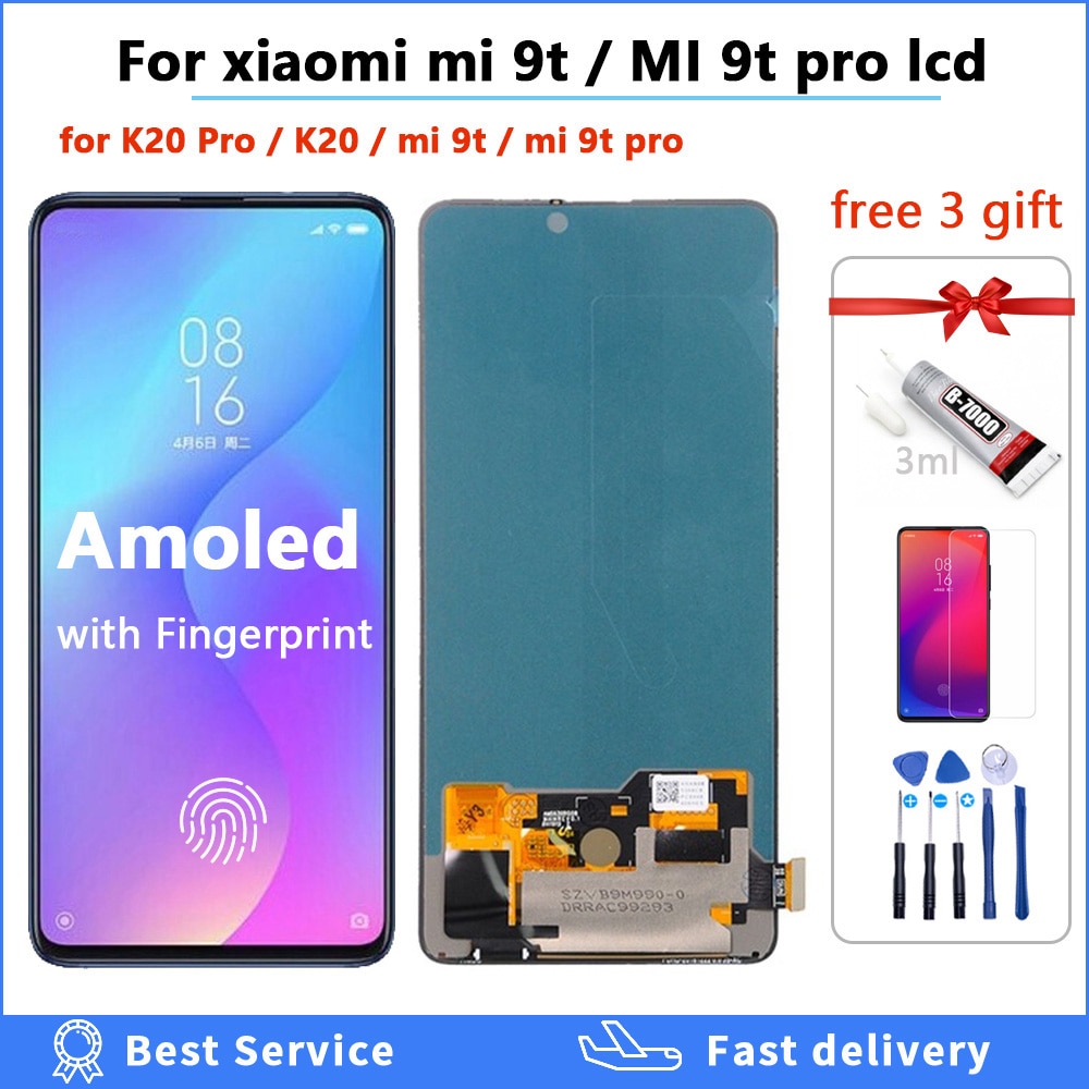 Original AMOLED For Xiaomi Mi 9T Pro mi9 t mi9t LCD for Redmi K20 Pro LCD Display Touch Screen digitizer mi 9t lcd free shipping