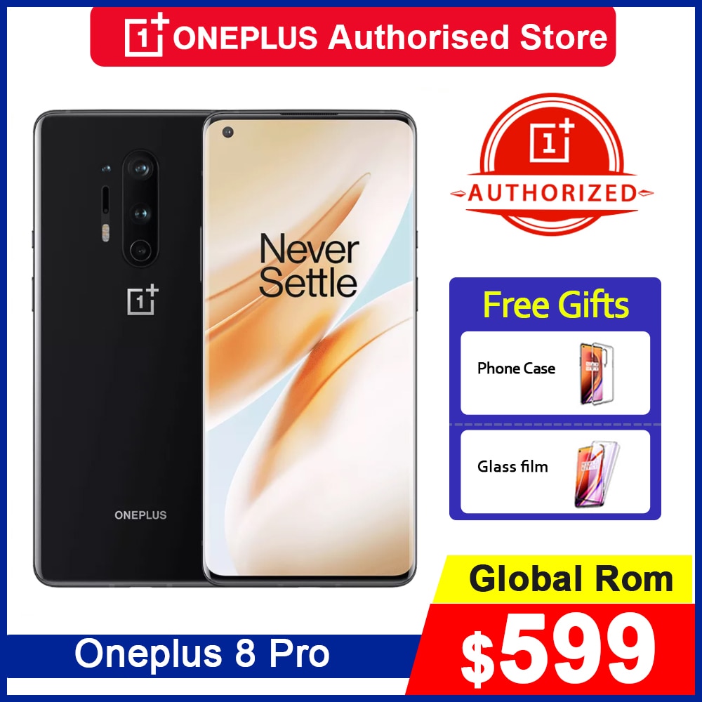 Global ROM Oneplus 8 pro 8pro 5G Mobile Phone 6.78" 8/12GB 128/256GB Snapdragon 865 Four Rear Camera 48MP 8MP 48MP 5MP Phone