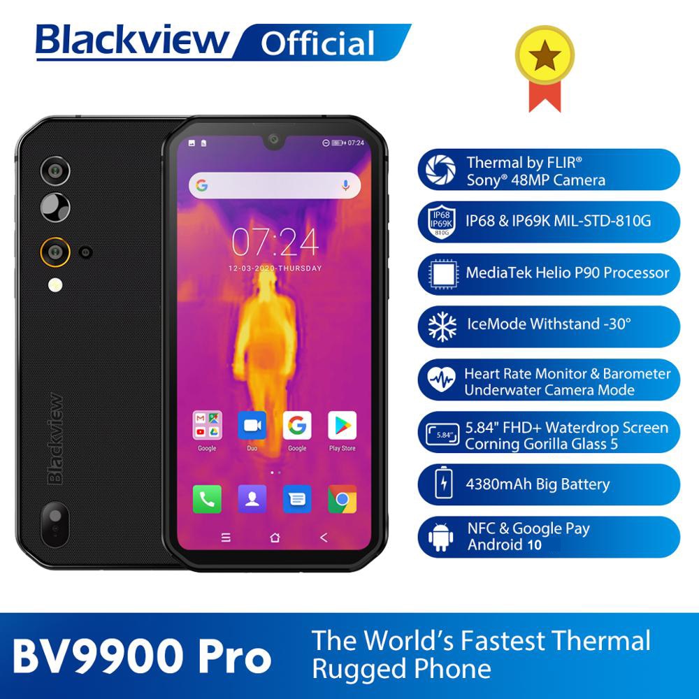 Blackview BV9900 Pro Thermal Camera Smartphone IP68 Waterproof 8GB+128GB Helio P90 Rugged Phone Quad 48MP Camera 4G Mobile Phone