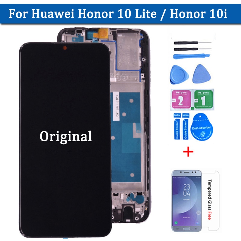 Original For Huawei Honor 10 lite LCD Display with Touch Screen Digitizer Assembly With Frame For honor 10i Repair Part