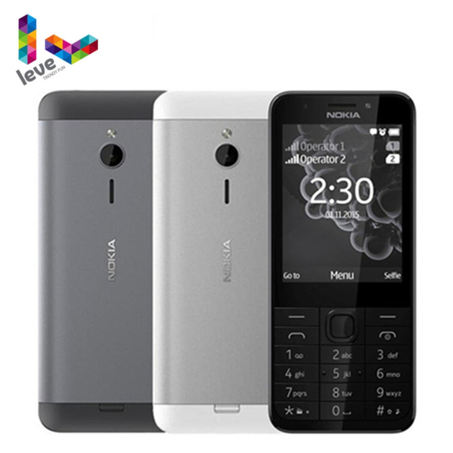 Factory Unlocked Nokia 230 GSM 2.8" Dual & Single SIM Card 2MP English&Hebrew&Arabic&Russian Keyboard Used Mobile Phone