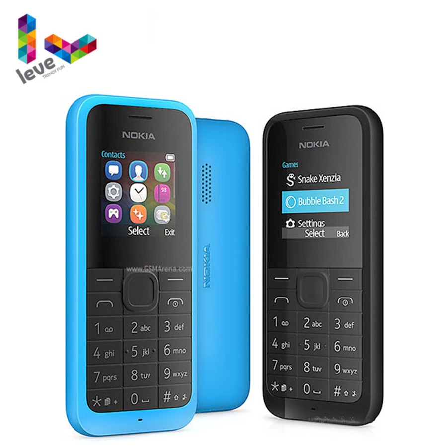 Used Unlocked NOKIA 105 Single&Dual Sim Version Phone GSM Support Hebrew Arabic Russian Keyboard Mobile Phone