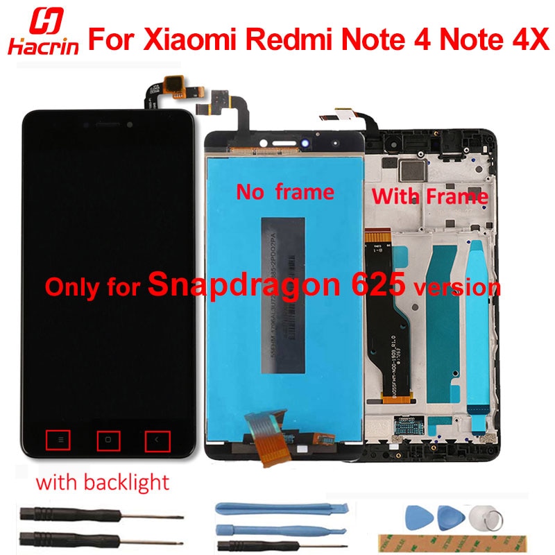 LCD Display For Xiaomi Redmi Note 4 4X LCD Screen+Touch Screen with frame for Redmi Note 4X 5.5'' Snapdragon 625 Version Screen