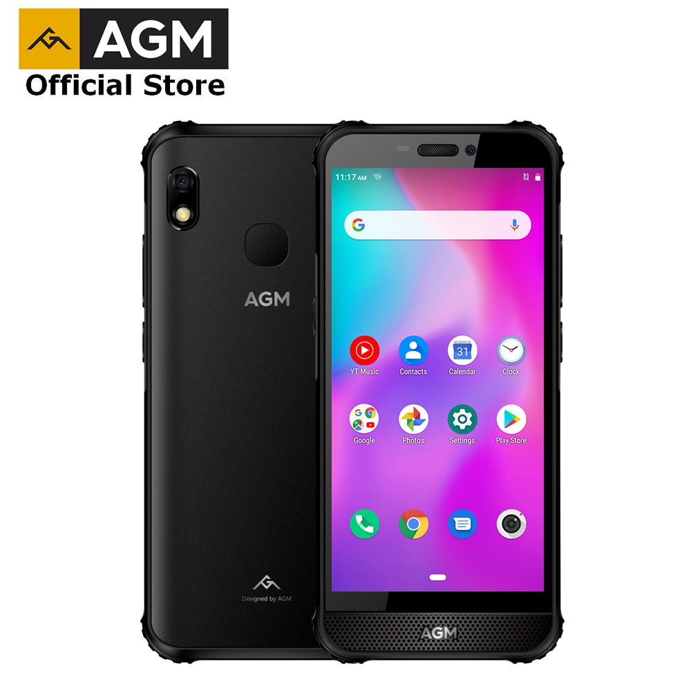 OFFICIAL AGM A10 4+64G Rugged Phone Android™ 9 4G LTE 5.7" HD+ Front Placed Speaker IP68 Waterproof Smartphone