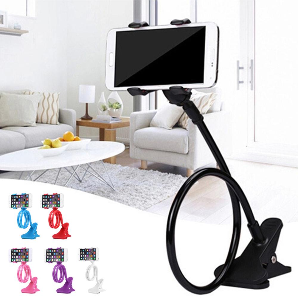 Mobile Lazy Bracket Two Clamp Flexible Phone Stand Holder for Cellphone Support lazy arm phone holder